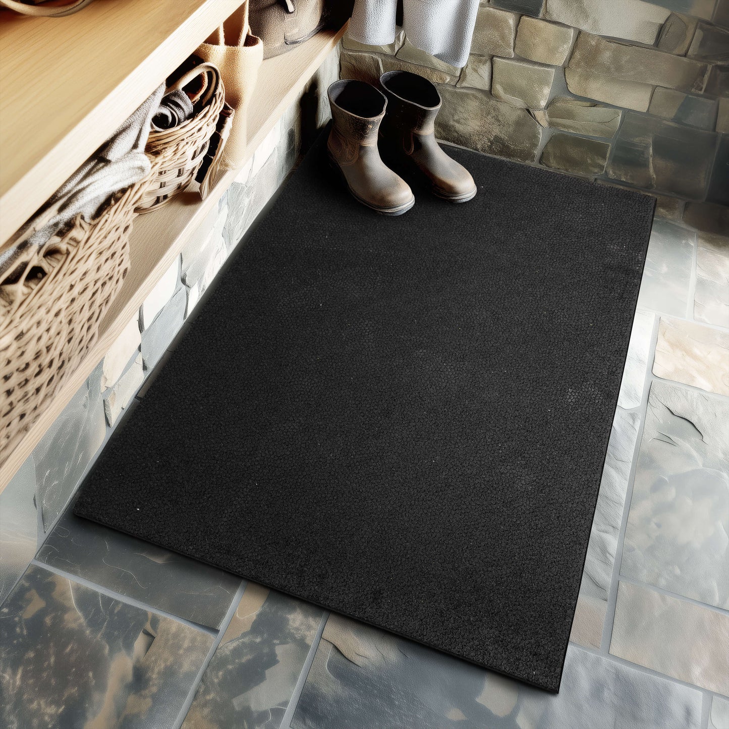 All Purpose Rubber Mat Pebble Black