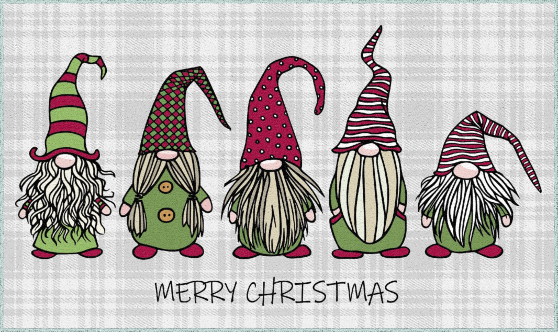 Christmas Elves Gray Mat 2' X 3' 4"