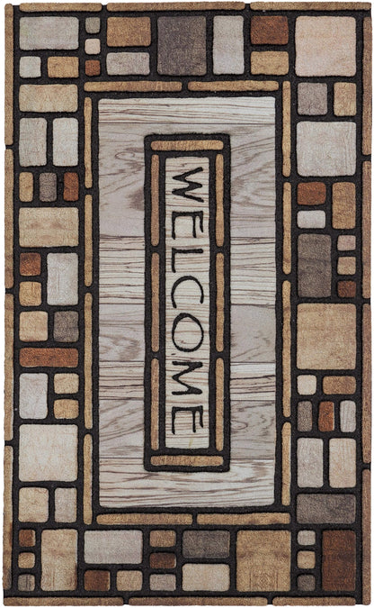 Villa Cottage Gray & Brown Door Mat