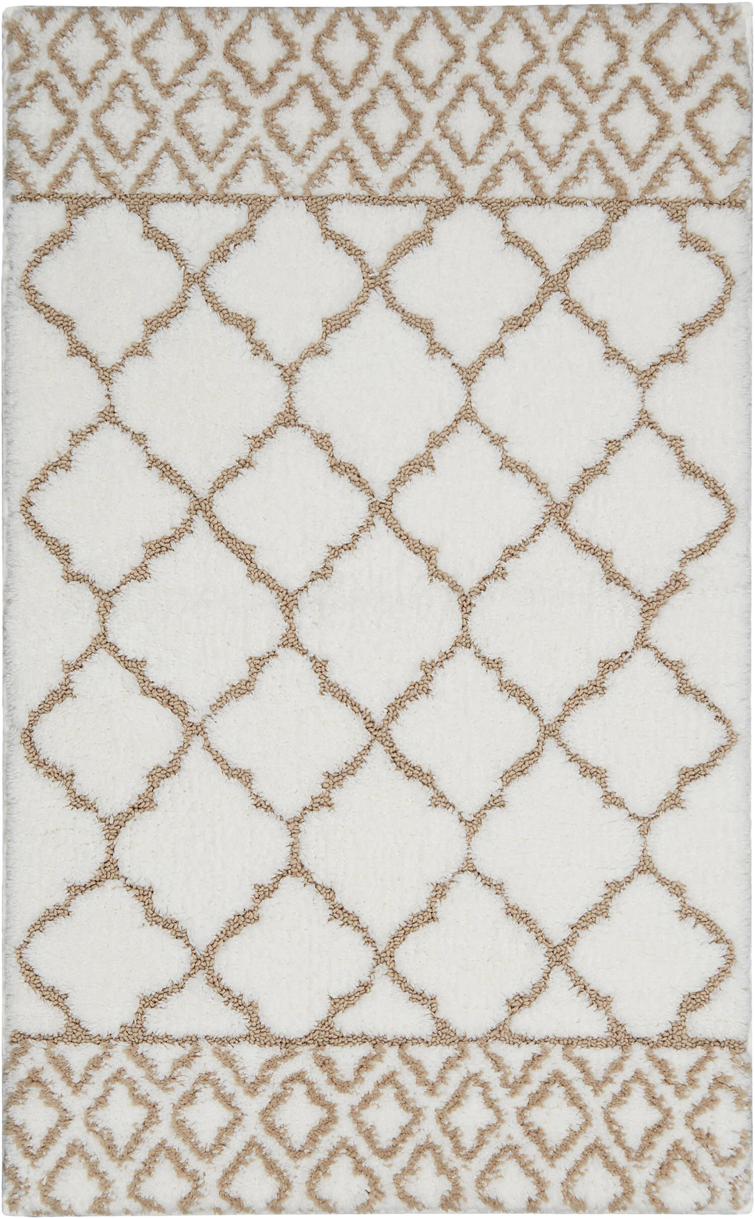 Compass Sand White Bath Mat