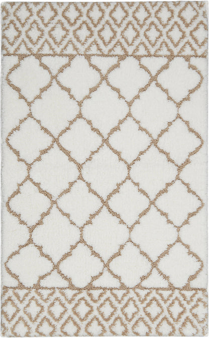 Compass Sand White Bath Mat