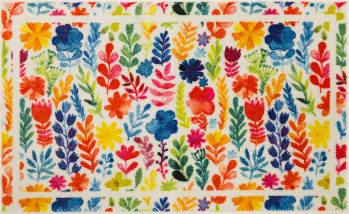 Watercolor Floral Multicolor Rug