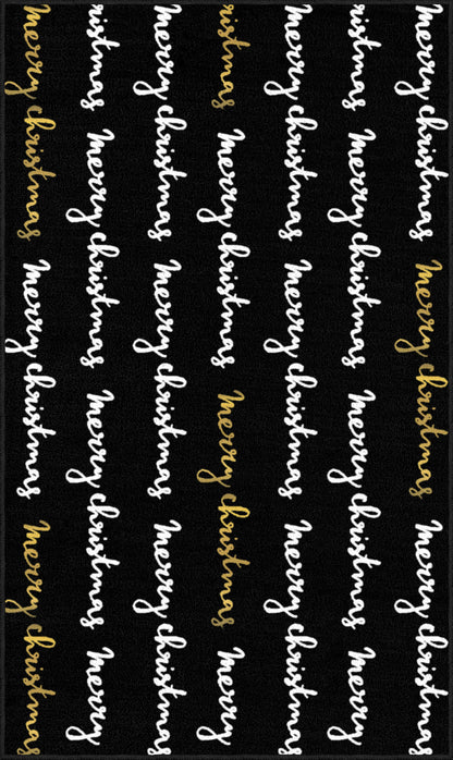 Cursive Christmas Black & White Mat