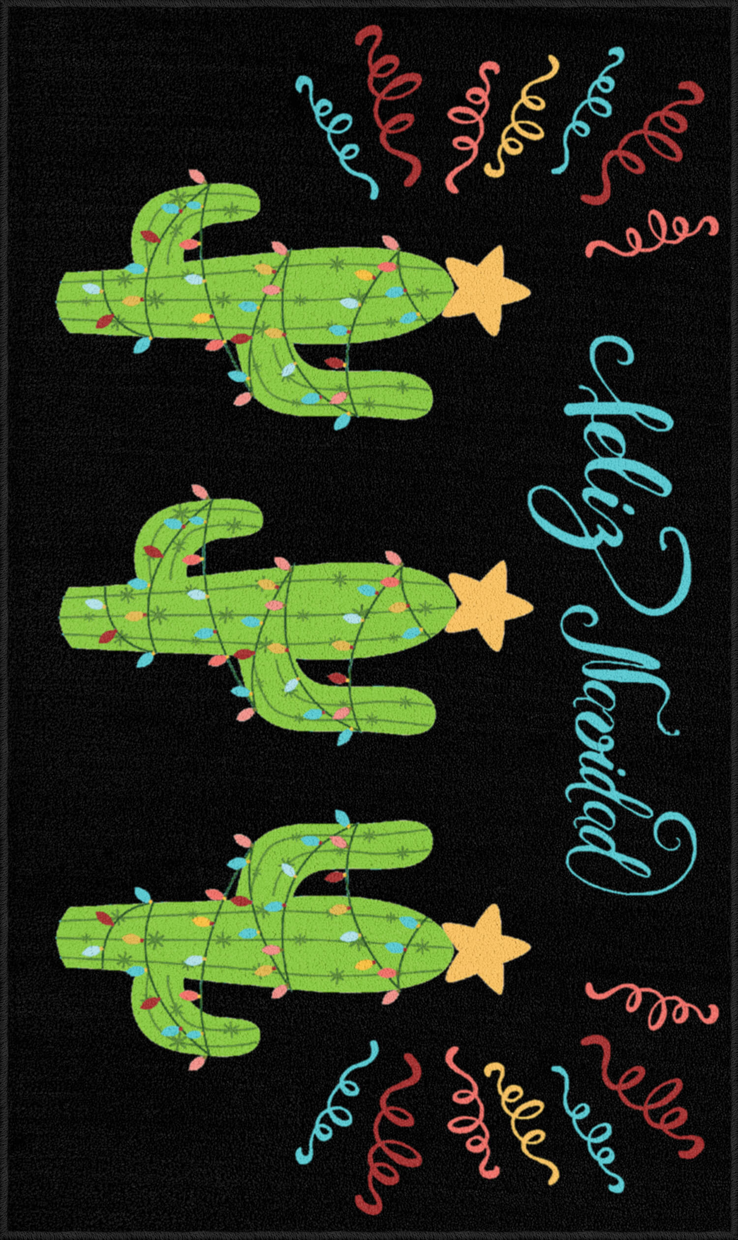 Cactus de Navidad Black & Green Mat